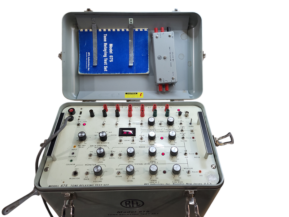 RFL MODEL 675 TONE RELAYING TEST SET W/ 3002 ARTIFICAL LINE HB-45750