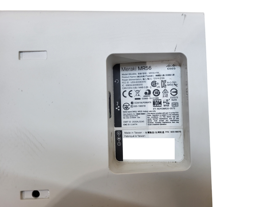 Cisco Meraki MR56-HW Wireless Access Point - Fully Tested & Unclaimed - No Mount