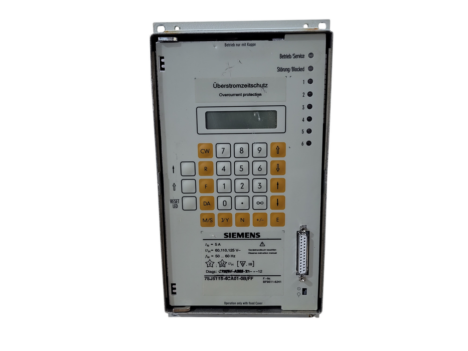 Siemens 7SJ5115-4CA01-0B/FF OverCurrent Protection, READ