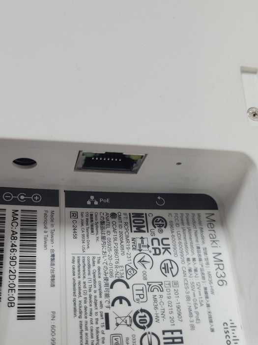 Cisco Meraki MR36-HW Access Point UNCLAIMED