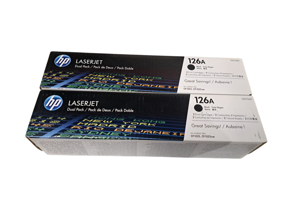 HP 126A CE310AD Black LaserJet Toner for CP1025 CP1025nw - Dual Pack
