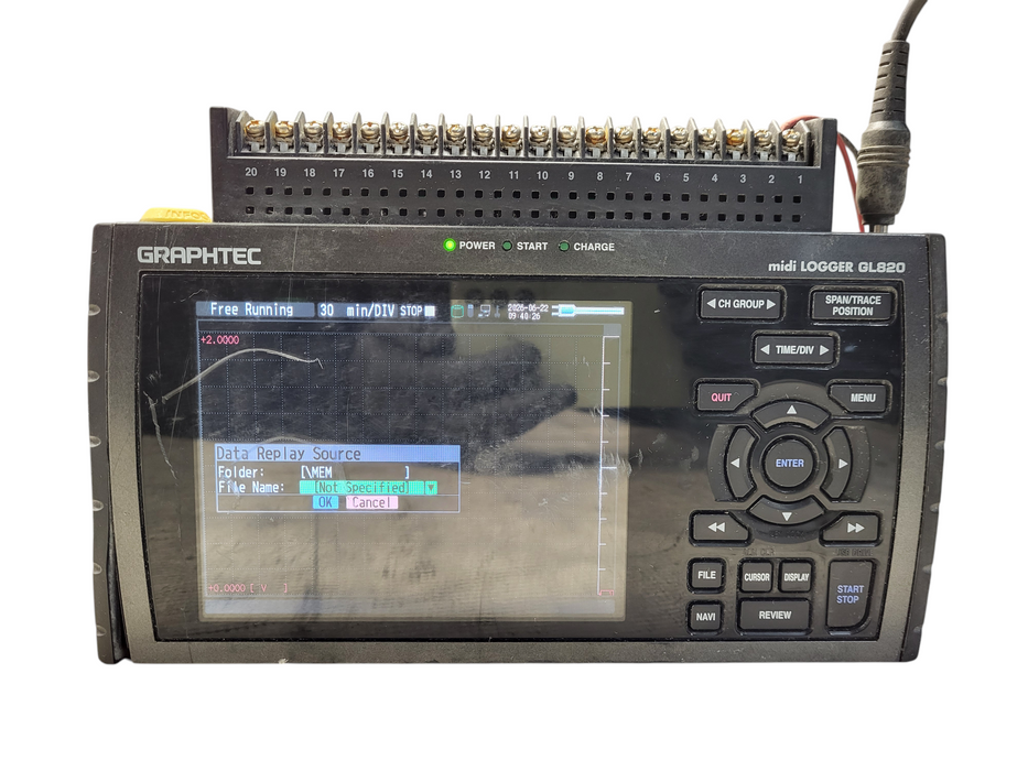 Graphtec GL820 Handy Data Logger MIDI Logger 20-Channel Portable Recorder No AC