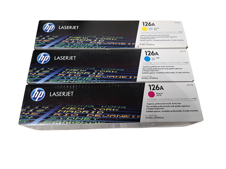 HP 126A LaserJet Toner Kit - CE311A | CE312A | CE313A | Cyan | Yellow | Magenta
