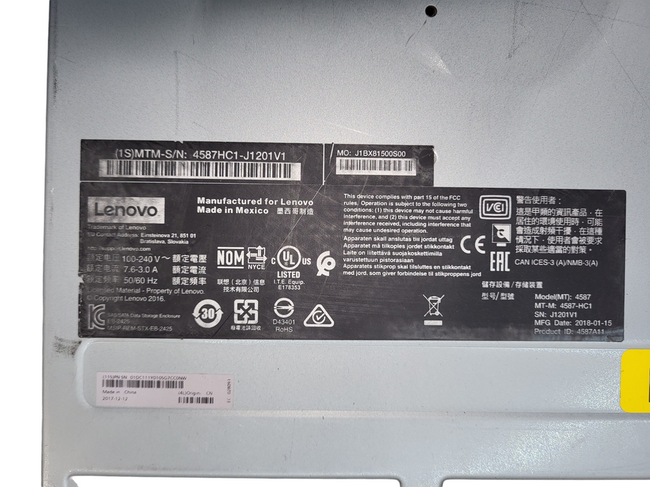 Lenovo Compellent Enclosure EB-2425 D1224 2U 2x 12Gb/s SAS 12x 3.5 Bay 2x PSU