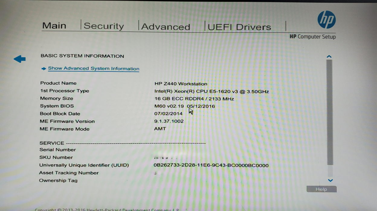 HP Z440 Workstation - Xeon E5-1620 v3, 16GB DDR4, W2100 - No HDD