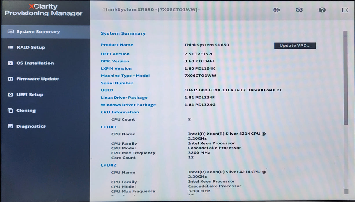 Lenovo SR650, 2x Xeon Silver 4214, 32GB DDR4, 930-16i 4GB, 2x 1600W 240V PSU