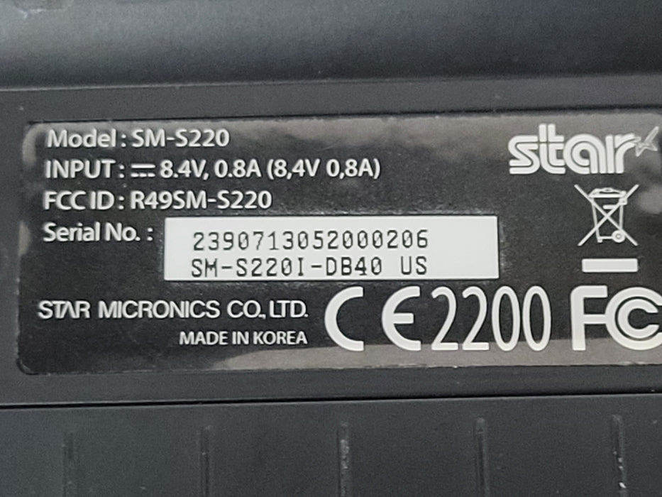 Lot of 2x Star i Bluetooth SM S220 Bluetooth Mobile Receipt Printers, Read