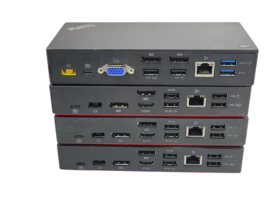 Lot of 4x Lenovo ThinkPad (1x USB-C DK1633, and 3x USB-C Gen2 LDC-G2) Docking