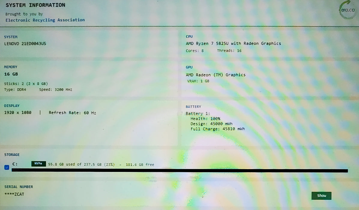 Lenovo ThinkPad E15 Gen 4 AMD Ryzen 7 5825U 16GB RAM 256GB SSD
