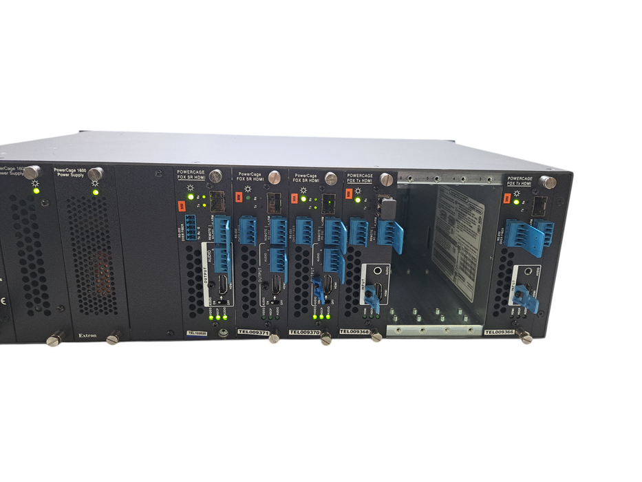 Extron PowerCage 1600 3U Fibre Enclosure w/ 5x Controllers *READ*