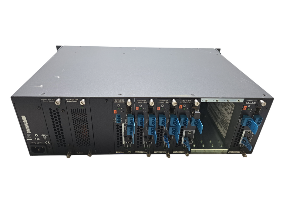 Extron PowerCage 1600 3U Fibre Enclosure w/ 5x Controllers *READ*