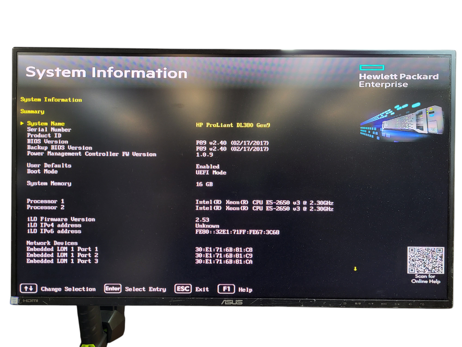 HP ProLiant DL360 Gen 9 - 2x Xeon E5-2650 v3, 16GB DDR4, P440ar - No HDD