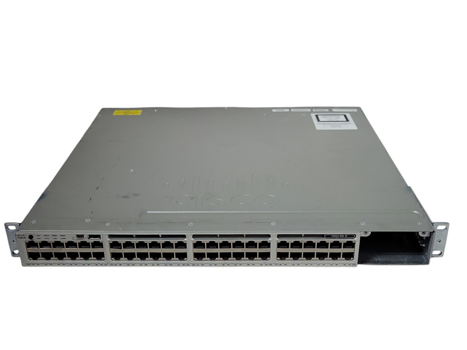 Cisco WS-C3850-48T-S 48Port Gigabit IP Base Switch w/2x PSUs (1x 350W & 1x 715W)