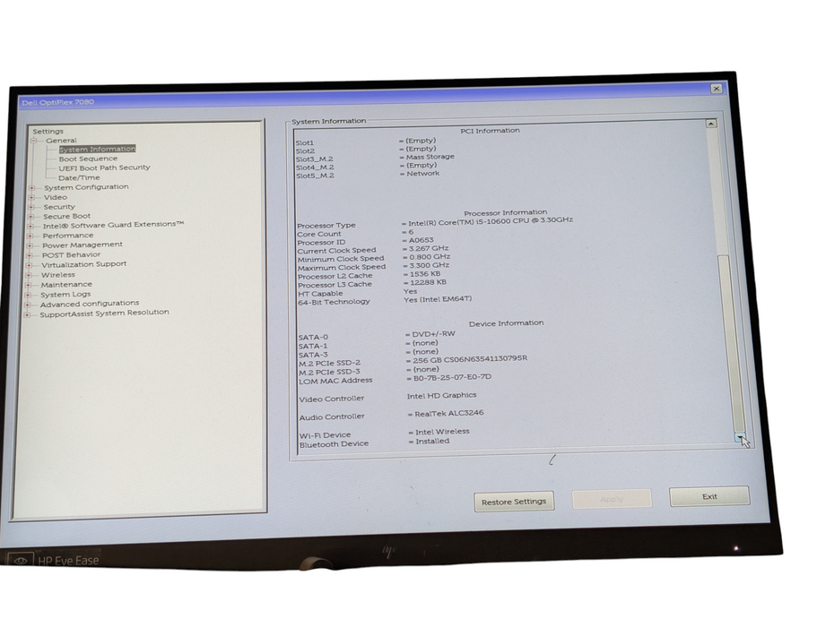 DELL OptiPlex 7080 SFF PC  Intel Core i5-10500 16GB RAM 256GB NVMe SSD