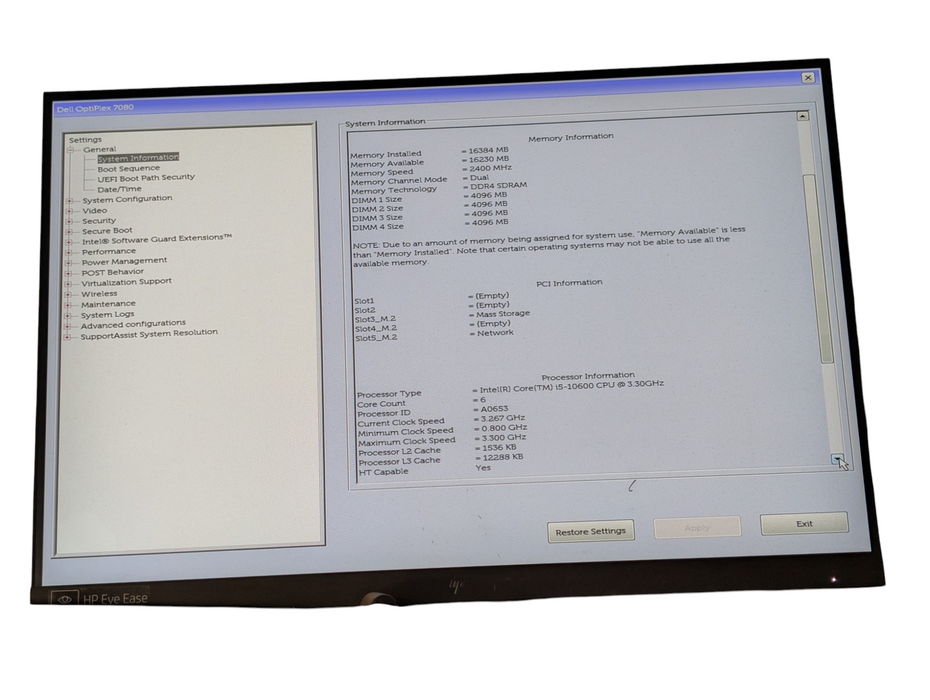 DELL OptiPlex 7080 SFF PC  Intel Core i5-10500 16GB RAM 256GB NVMe SSD