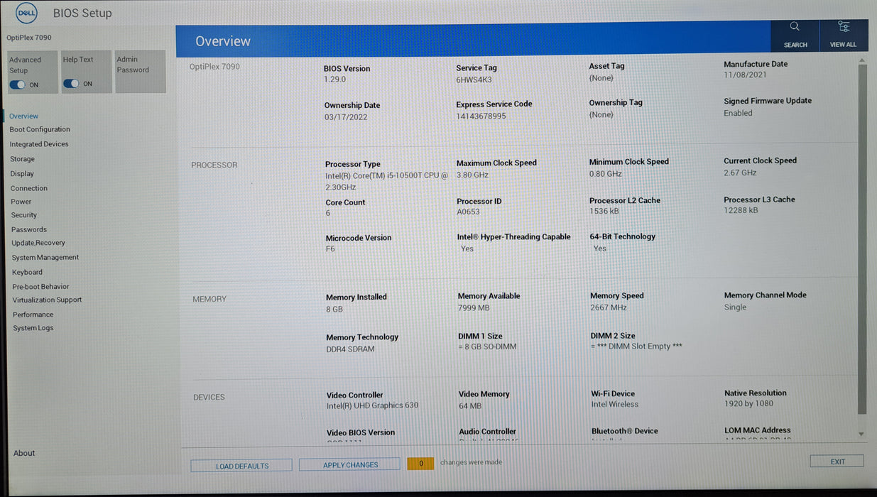 Dell OptiPlex 7090 Micro | Intel Core i5-10500T, 8GB DDR4, 256GB NVMe, Wi-Fi