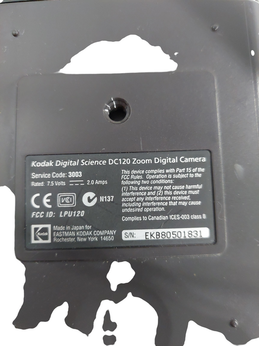 Kodak Digital Science DC120 Zoom Digital Camera