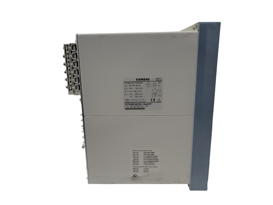 Siemens Siprotec 7UT63 Protection Relay 7UT6355-5EC91-1AA0/FF