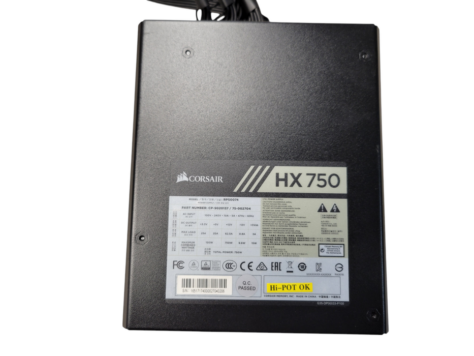 CORSAIR HX750 - 750W Fully-Modular ATX PSU
