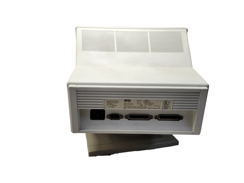 Wyse WY-150 12” CRT Terminal Monitor Vintage White Display