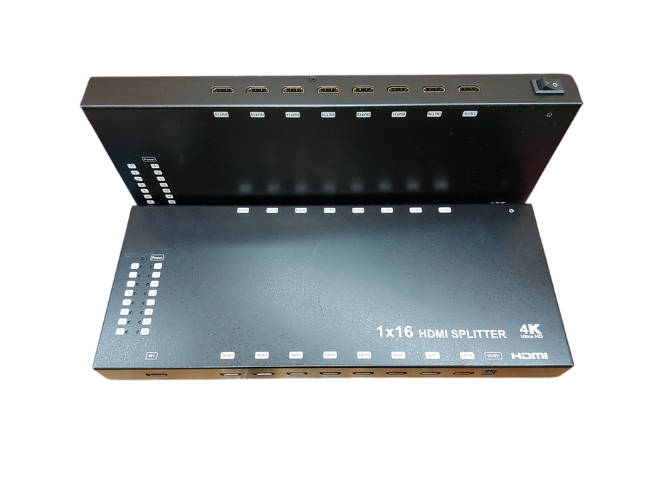 Lot 2x Monoprice 14548 Blackbird 4K 1x16 HDMI Splitter 3D Support