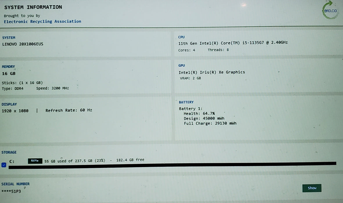 Lenovo ThinkPad L14 Gen 2 TOUCH i5-1135G7 16GB DDR4 256GB NVMe