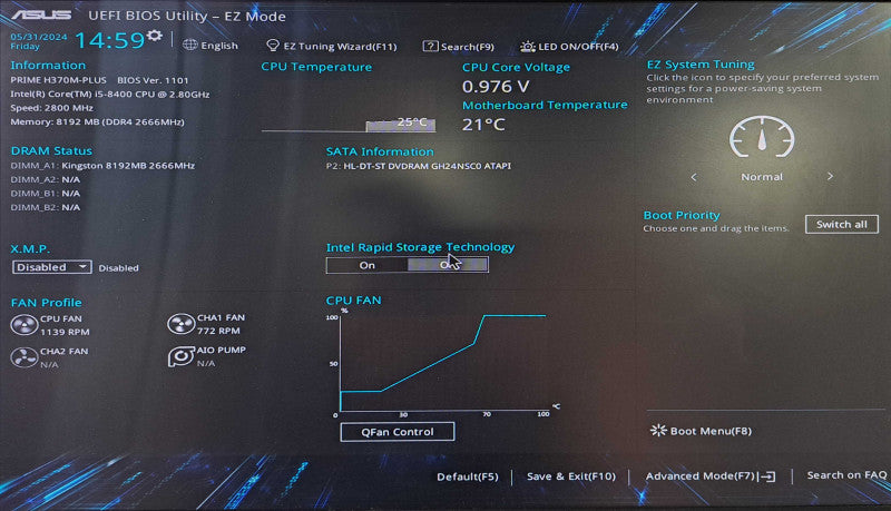 Custom PC | Asus Prime H370M-Plus, i5-8400 @ 2.80GHz, 8GB DDR4, No HDD/OS