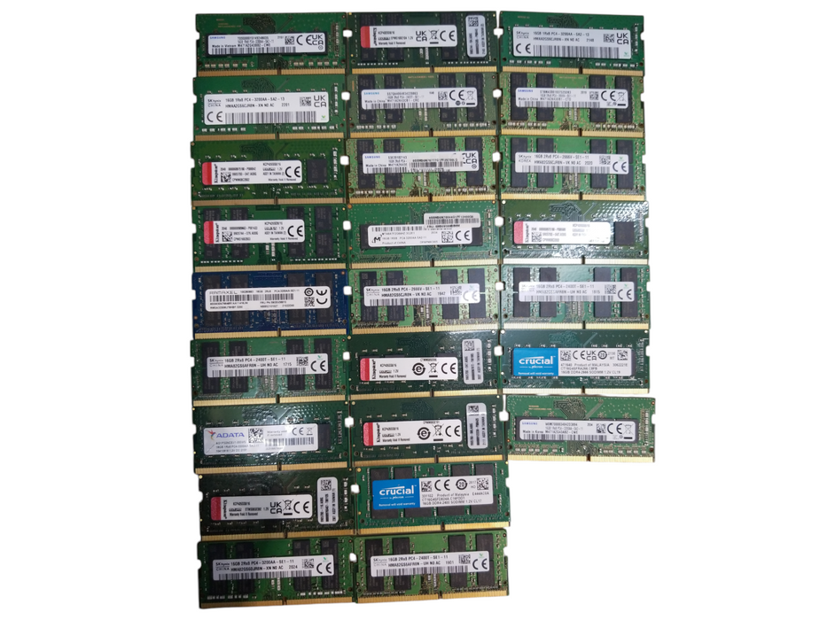 Lot of 50x, Assorted 16GB DDR4 SODIMM Laptop RAM