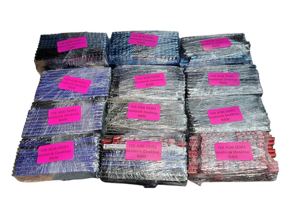 Lot of 122x Assorted 4GB DDR3 Heatsink Desktop RAM