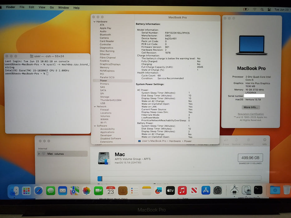 Apple MacBook Pro 2020 A2251 13 Core i5-1038NG7 16GB 512GB Gray