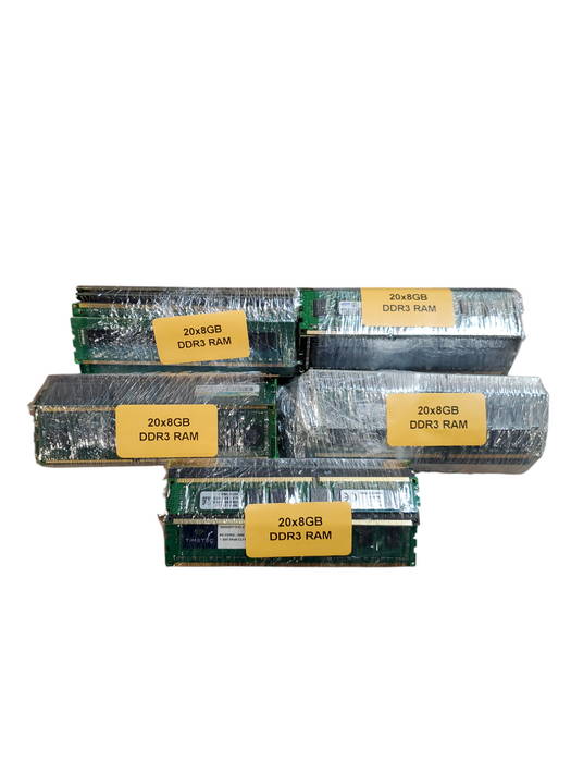 Lot of 100x, Assorted 8GB DDR3 DESKTOP RAM NON-HEATSINK