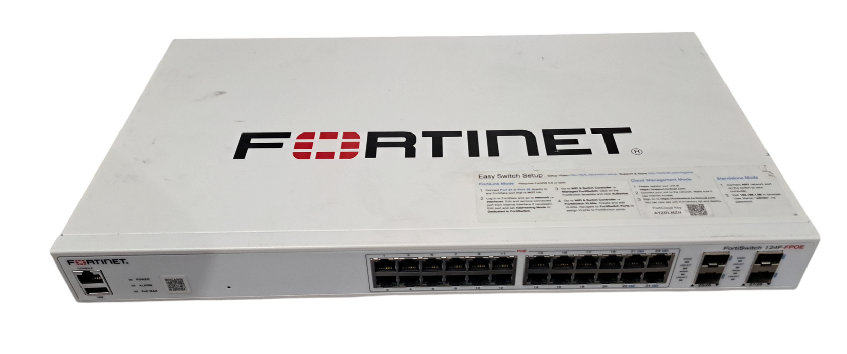 Fortinet FortiSwitch FS-124F-FPOE 24 Port GbE 4x SFP+ Switch