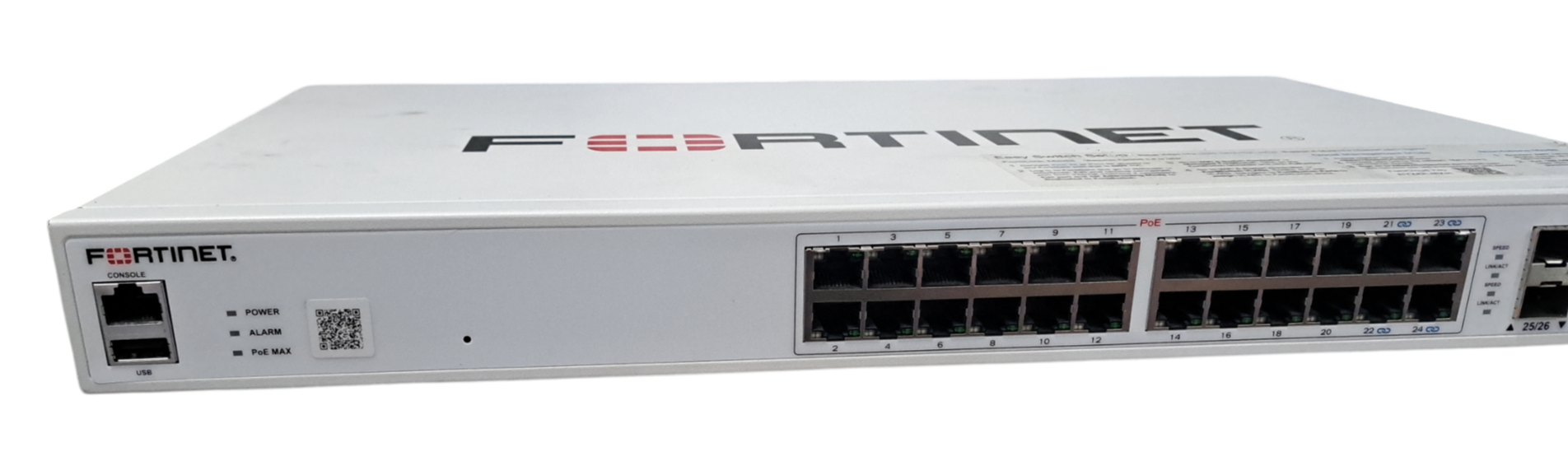 Fortinet FortiSwitch FS-124F-FPOE 24 Port GbE 4x SFP+ Switch