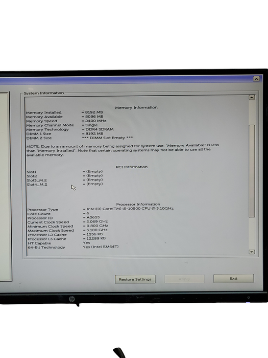 Dell OptiPlex 3080 SFF i5-10500 8GB RAM No Storage No OS