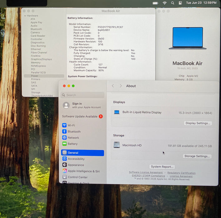 Apple MacBook Pro 15" M2 2023 8GB RAM 256GB SSD No Power Adapter