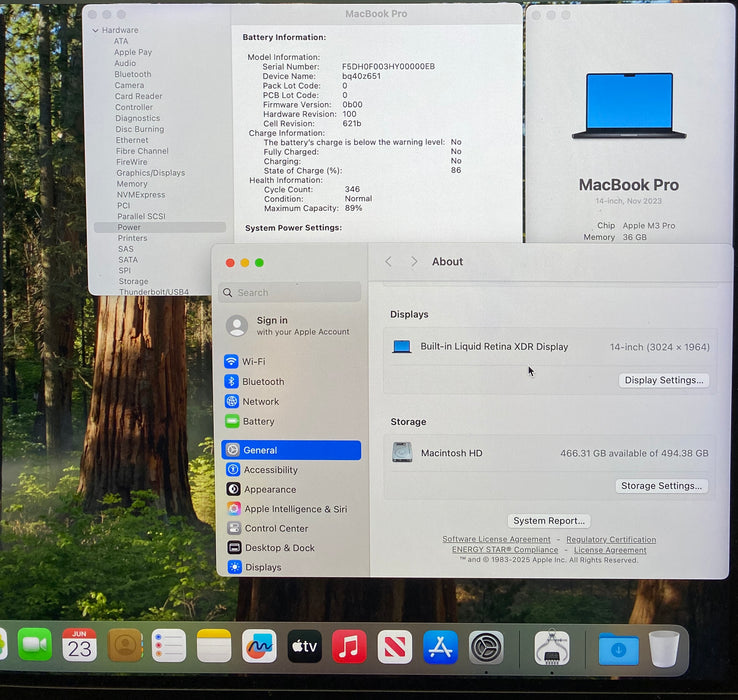 Apple MacBook Pro 14" M3 Pro 2023 36GB RAM 512GB SSD No power Adapter READ!