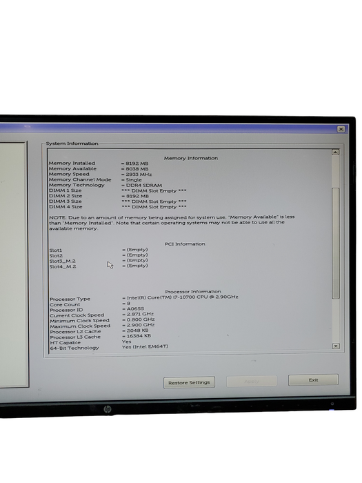 Dell OptiPlex 5080 SFF Desktop i7-10700 2.9Ghz 8GB NO-HDD/SSD
