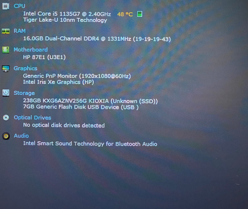 HP ProBook 450 G8 Core i5-1135G7 2.40GHz 16GB RAM 256GB SSD