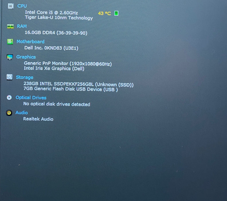 Dell Latitude 7420 Core i5-1145G7 2.60GHz 16GB RAM 256GB SSD