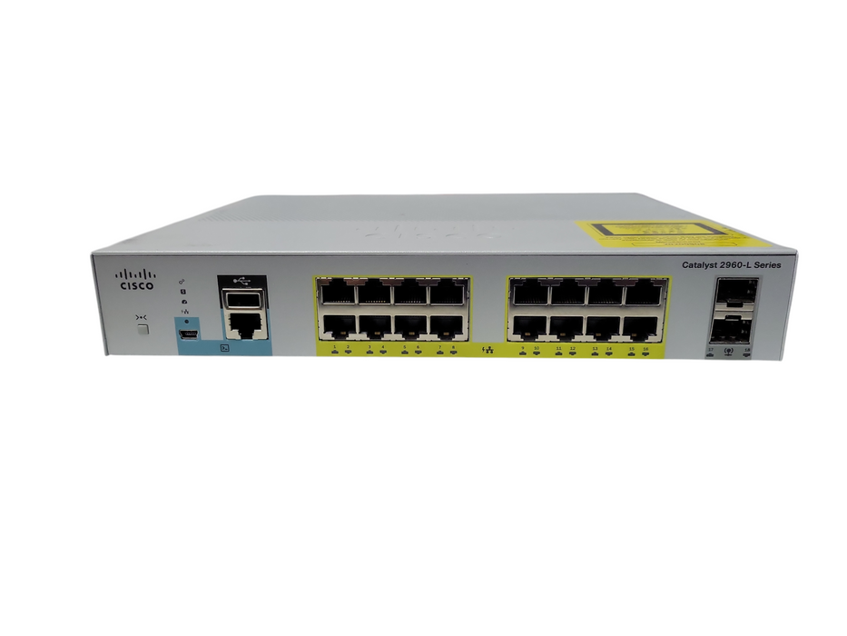 Cisco Catalyst 2960-L Series WS-C2960L-16PS-LL 16-Port PoE+ GbE Ethernet Switch