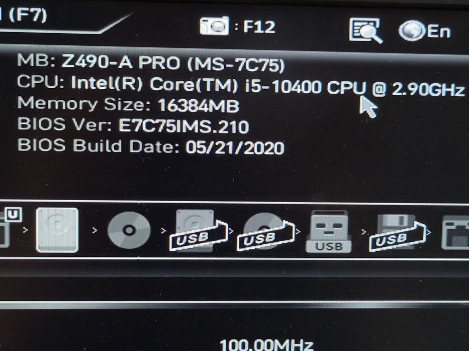 Intel Core i5-10400 MSI Z490-A PRO 16GB DDR4  I/O Plate
