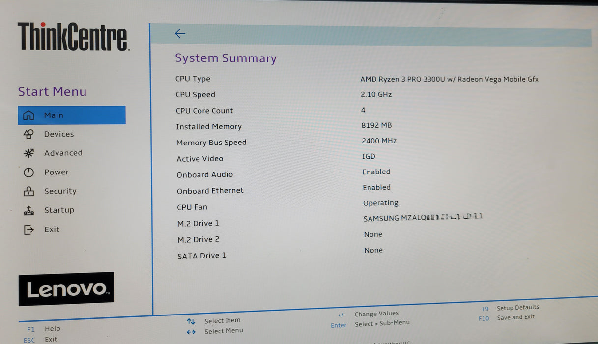 Lenovo ThinkCentre M75n | Ryzen 3 PRO 3300U @2.10GHz 8GB DDR4 256GB NVMe