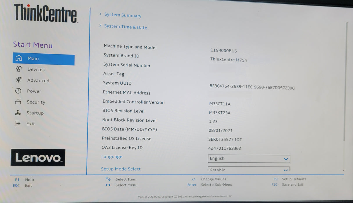 Lenovo ThinkCentre M75n | Ryzen 3 PRO 3300U @2.10GHz 8GB DDR4 256GB NVMe