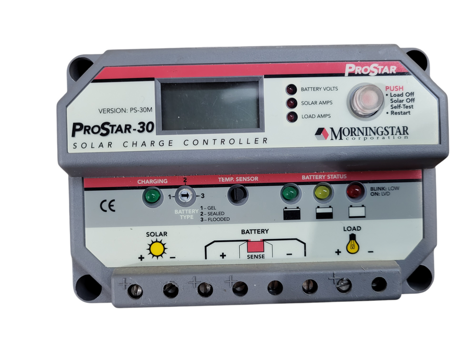 MORNINGSTAR PROSTAR WITH LCD DISPLAY PWM CHARGE CONTROLLER PS-30M 12/24V,30A