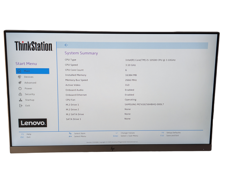 Lenovo ThinkStation p340 Tiny intel Core i5-10500 16GB RAM 256GB NVMe SSD