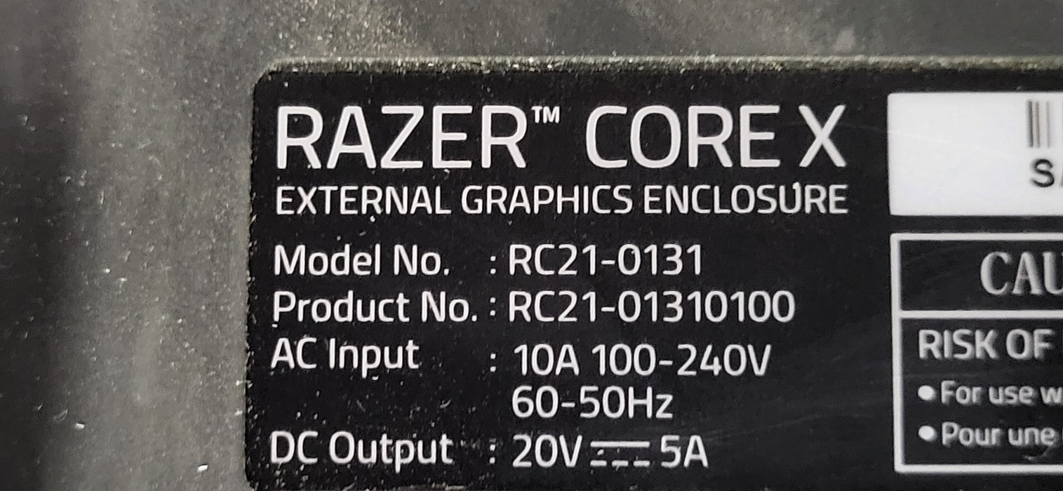 Razer Core X External Graphics Enclosure Model RC21-0131