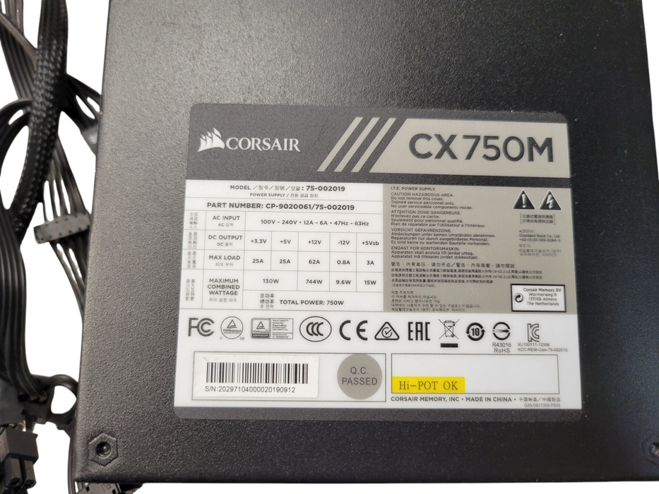 CORSAIR CX750M 750W Fully-Modular ATX PSU