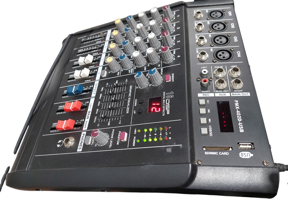 DSP professional Powered Mixer PMX-402D-USB