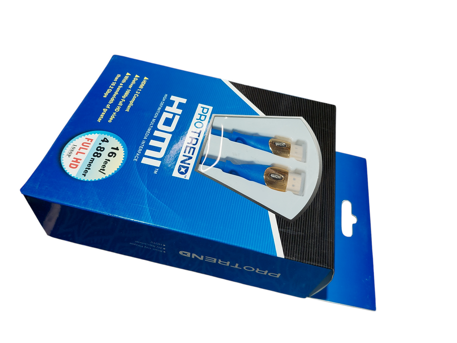 ProTrend HDMI 1.3Compliant Cable 16ft/4.8M Full HD 1080P ( New ) Model: PTHDMI16