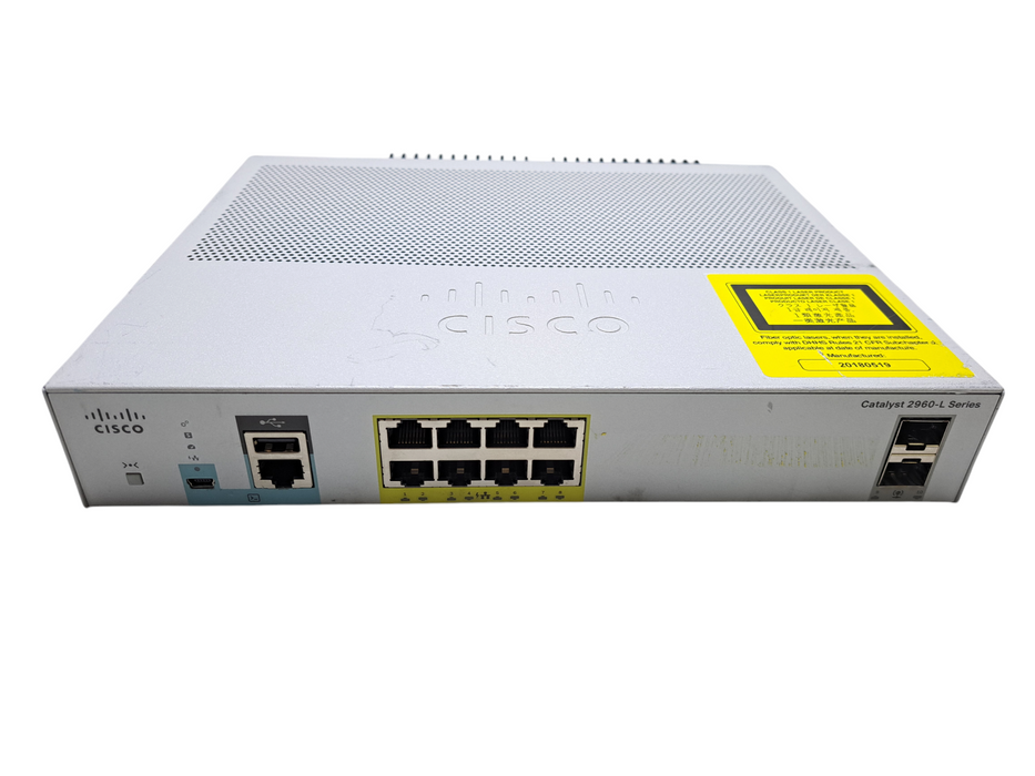 Cisco WS-C2960L-8PS-LL | 8-Port Gigabit PoE+ 2x SFP Silent Managed Switch